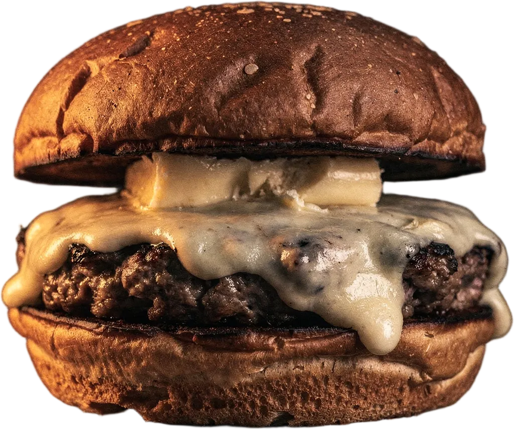 Ein Dry-Aged-Burger mit Knochenmark-Butter, nur am Wochenende erhältlich